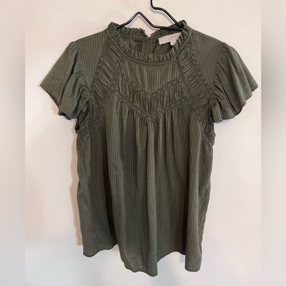 LOFT Olive Green Women's Top